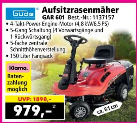 Aufsitzrasenmäher