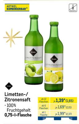 Limetten-/Zitronensaft