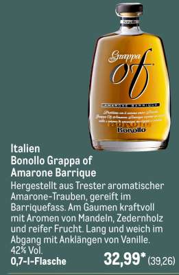Bonollo Grappa of Amarone Barrique