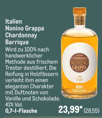 Nonino Grappa Chardonnay Barrique