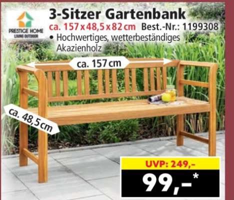 3-Sitzer Gartenbank