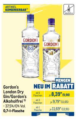 Gordon's London Dry Gin/ Gordon's Alkoholfrei