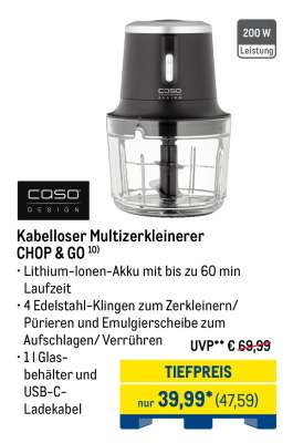 Kabelloser Multizerkleinerer CHOP & GO