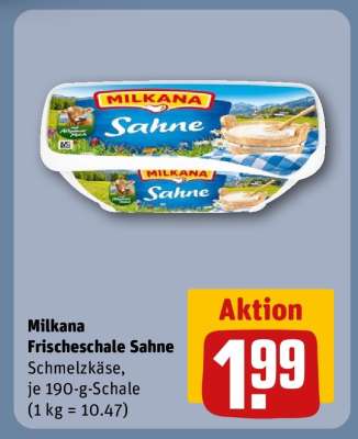Milkana Frischeschale Sahne