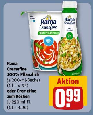 Rama Cremefine 100% Pflanzlich oder Cremefine zum Kochen