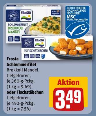 Frosta Schlemmerfilet Brokkoli Mandel oder Fischstäbchen