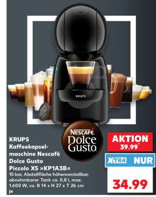 KRUPS Kaffeekapselmaschine Nescafé Dolce Gusto Piccolo XS »KP1A3B«