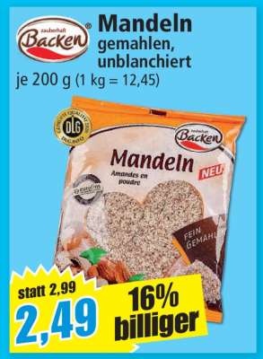 Mandeln gemahlen, unblanchiert