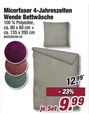 Micorfaser 4-Jahreszeiten Wende Bettwäsche