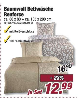 Baumwoll Bettwäsche Renforce