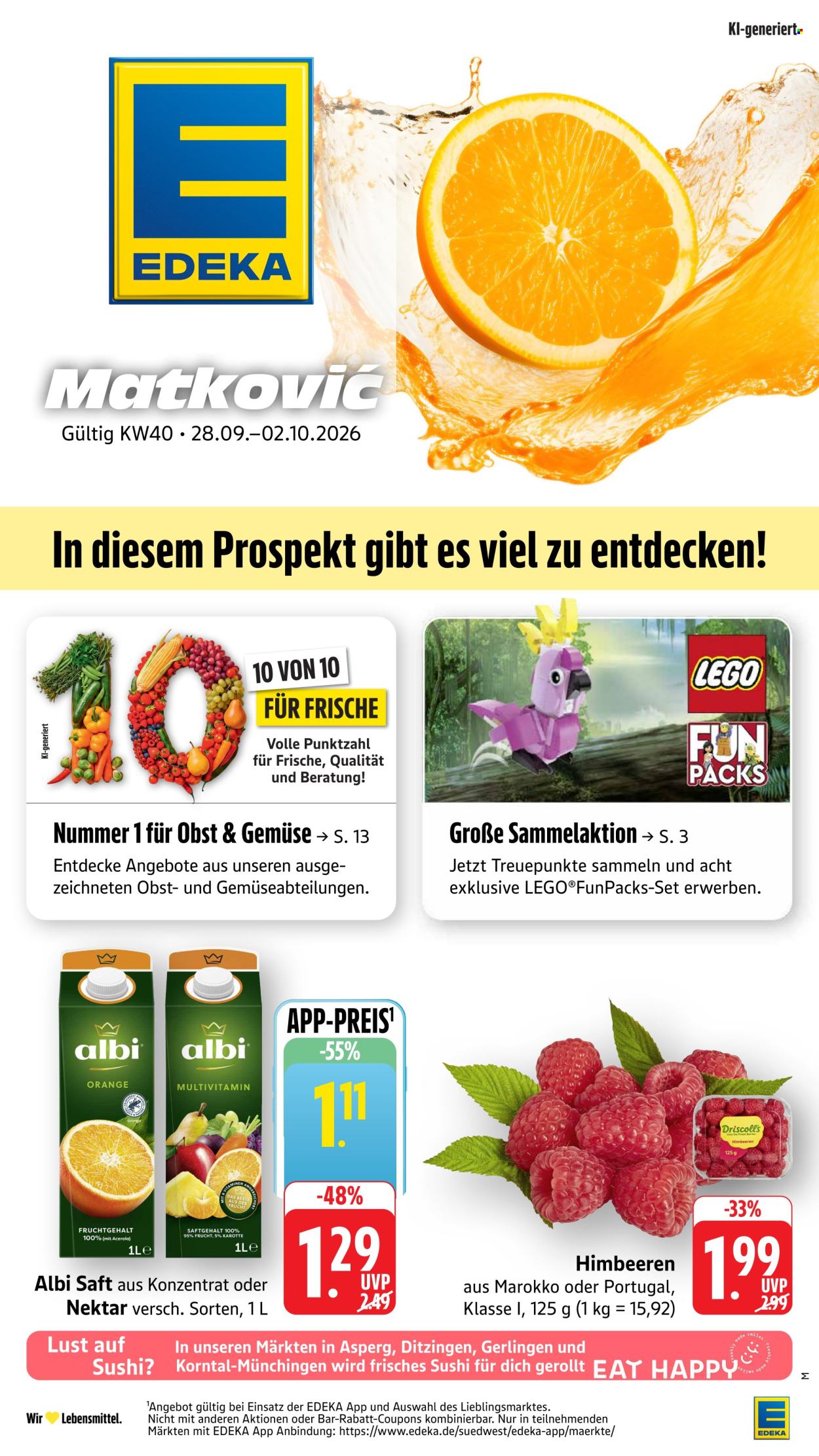 Edeka Prospekte  - 28.9.2026 - 2.10.2026. Seite 1