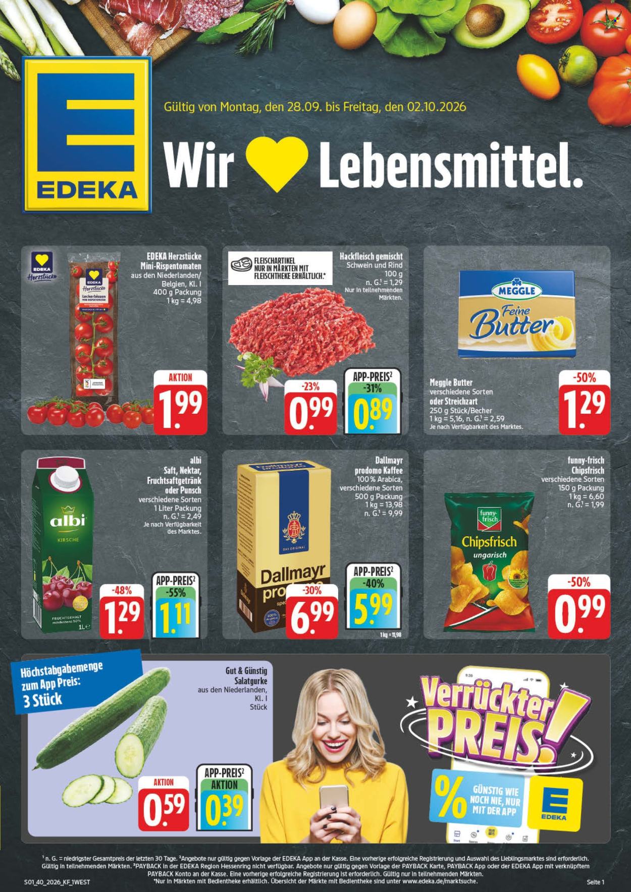 Edeka Prospekte  - 28.9.2026 - 2.10.2026. Seite 1
