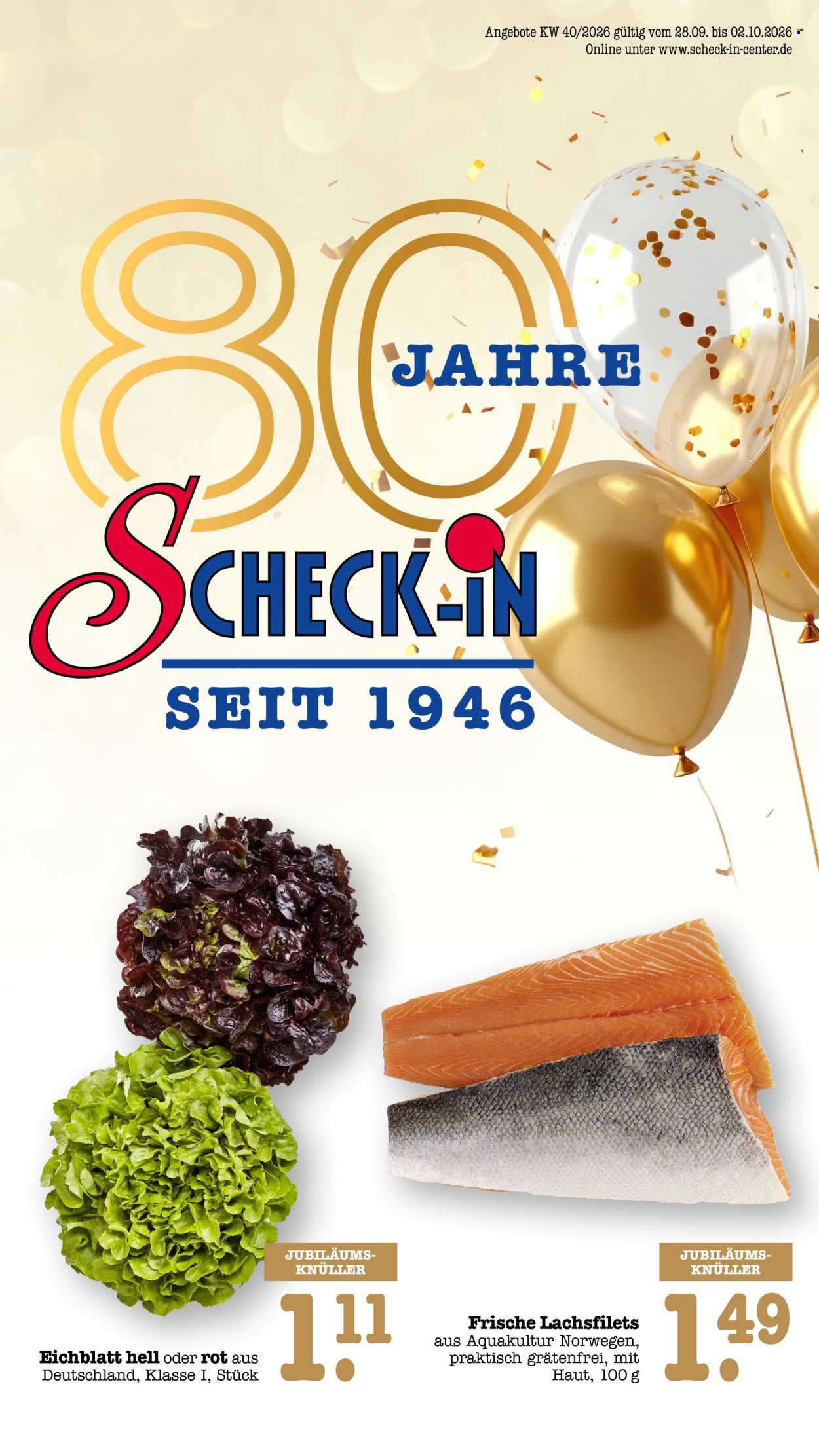 Scheck-in Prospekte  - 28.9.2026 - 2.10.2026. Seite 1