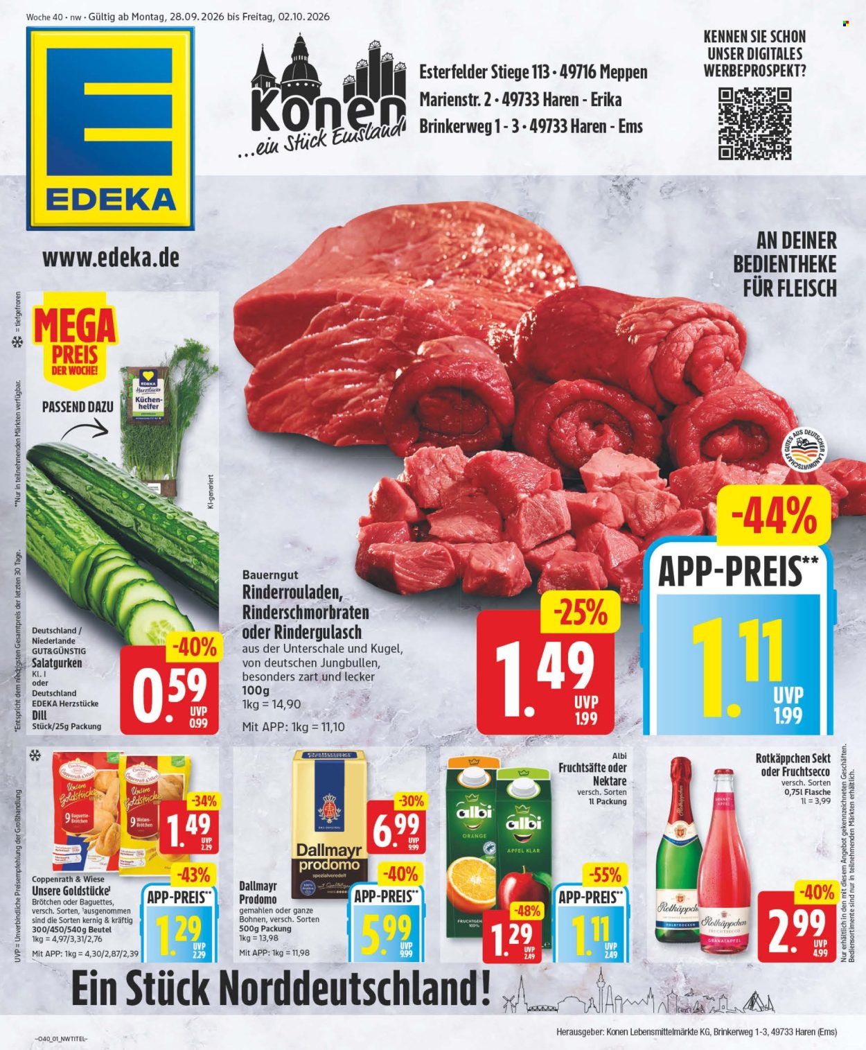 Edeka Prospekte  - 28.9.2026 - 2.10.2026. Seite 1