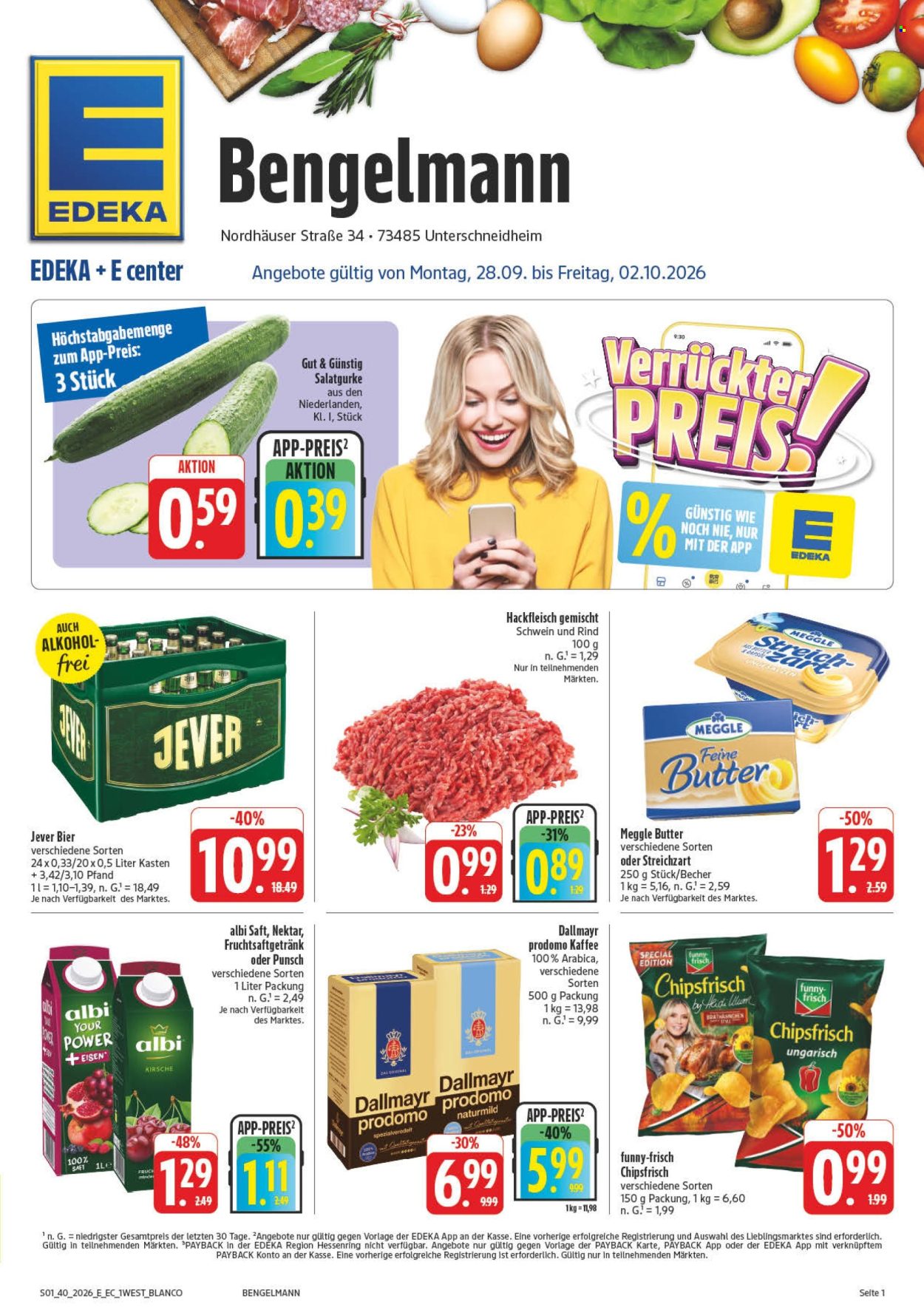 Edeka Prospekte  - 28.9.2026 - 2.10.2026. Seite 1