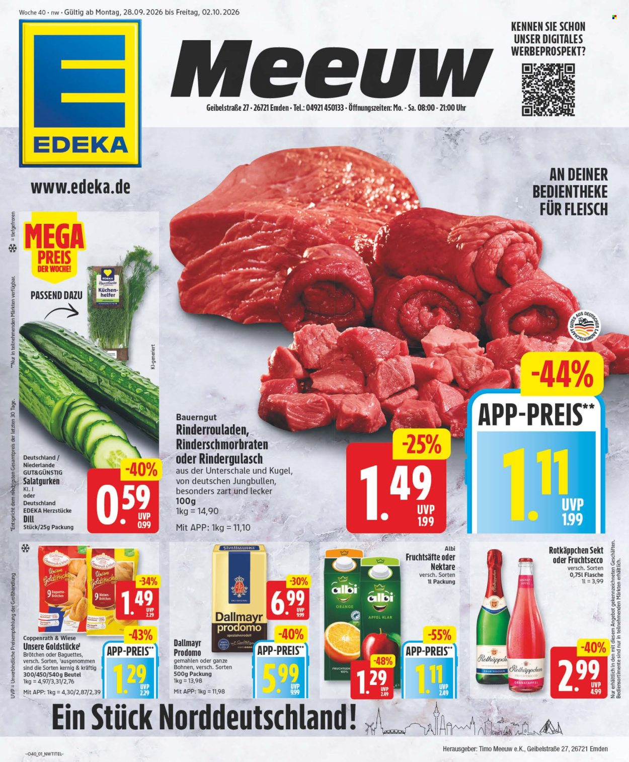 Edeka Prospekte  - 28.9.2026 - 2.10.2026. Seite 1