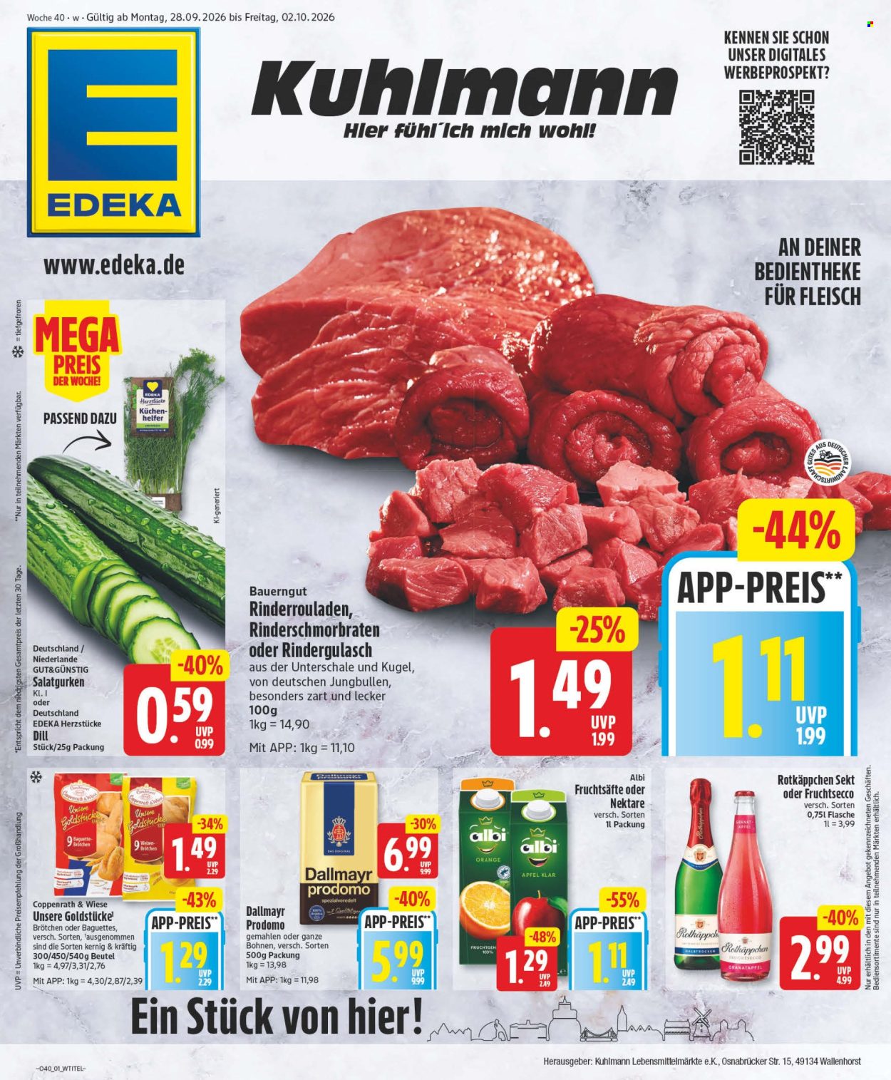 Edeka Prospekte  - 28.9.2026 - 2.10.2026. Seite 1