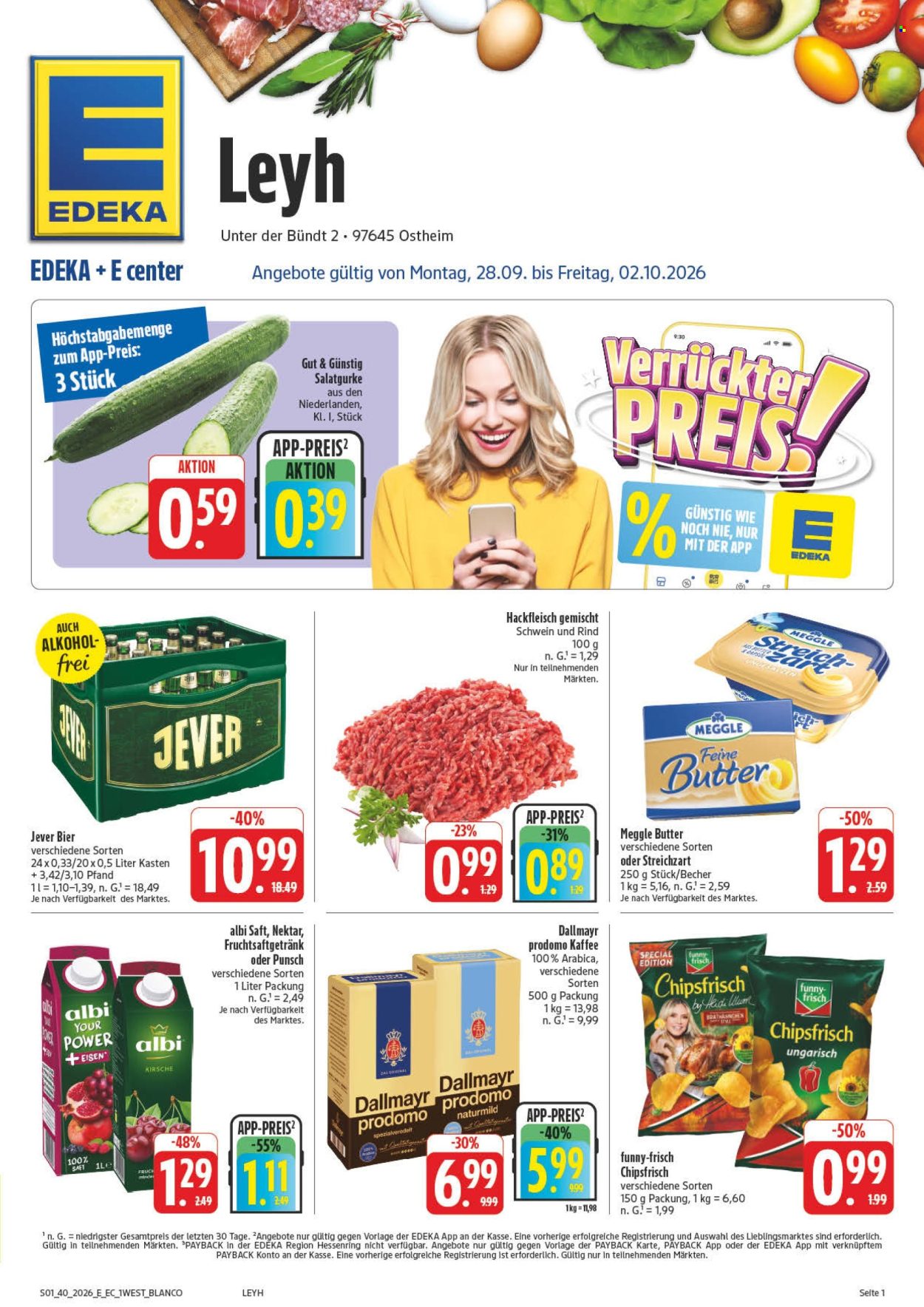 Edeka Prospekte  - 28.9.2026 - 2.10.2026. Seite 1