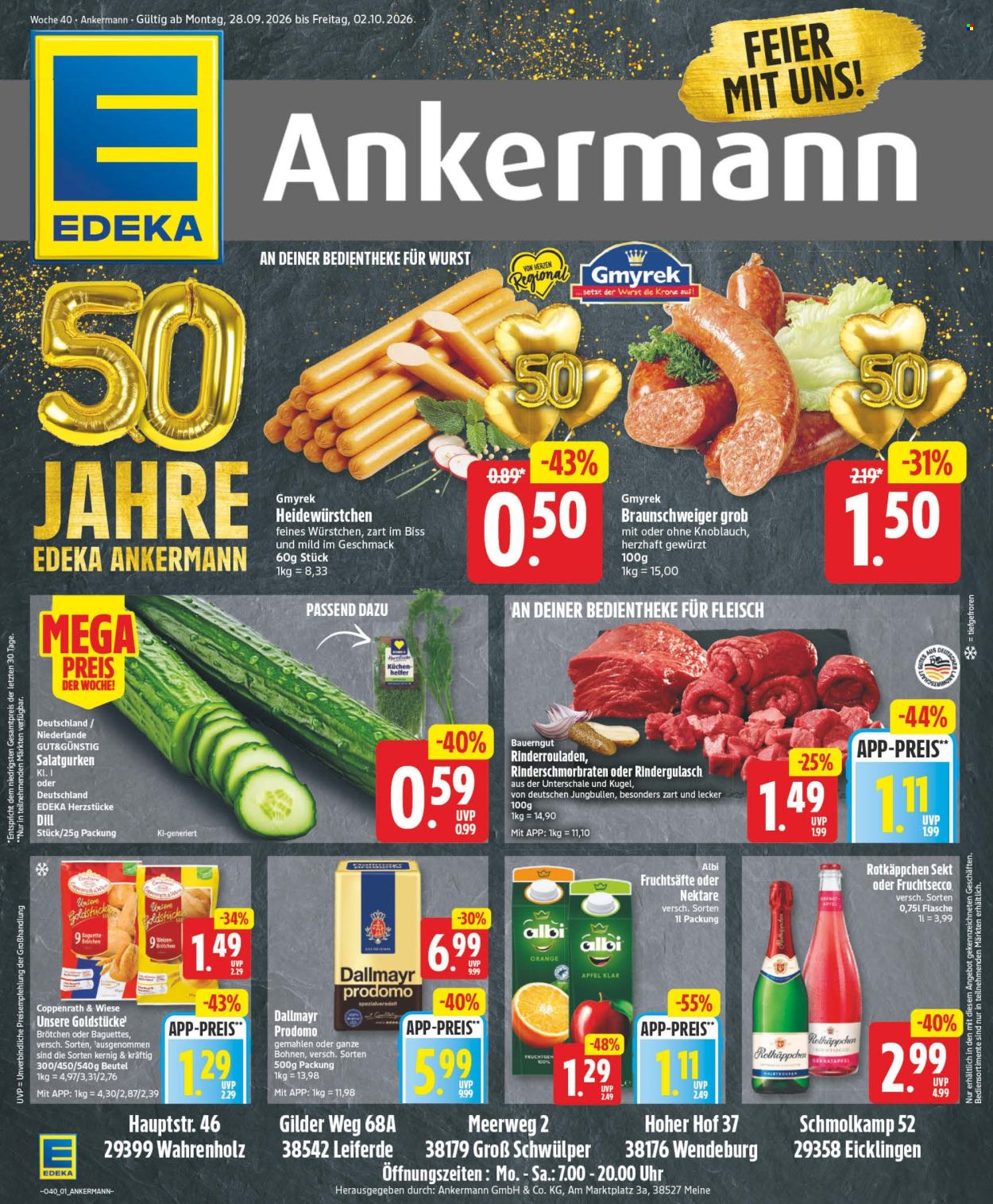 Edeka Prospekte  - 28.9.2026 - 2.10.2026. Seite 1