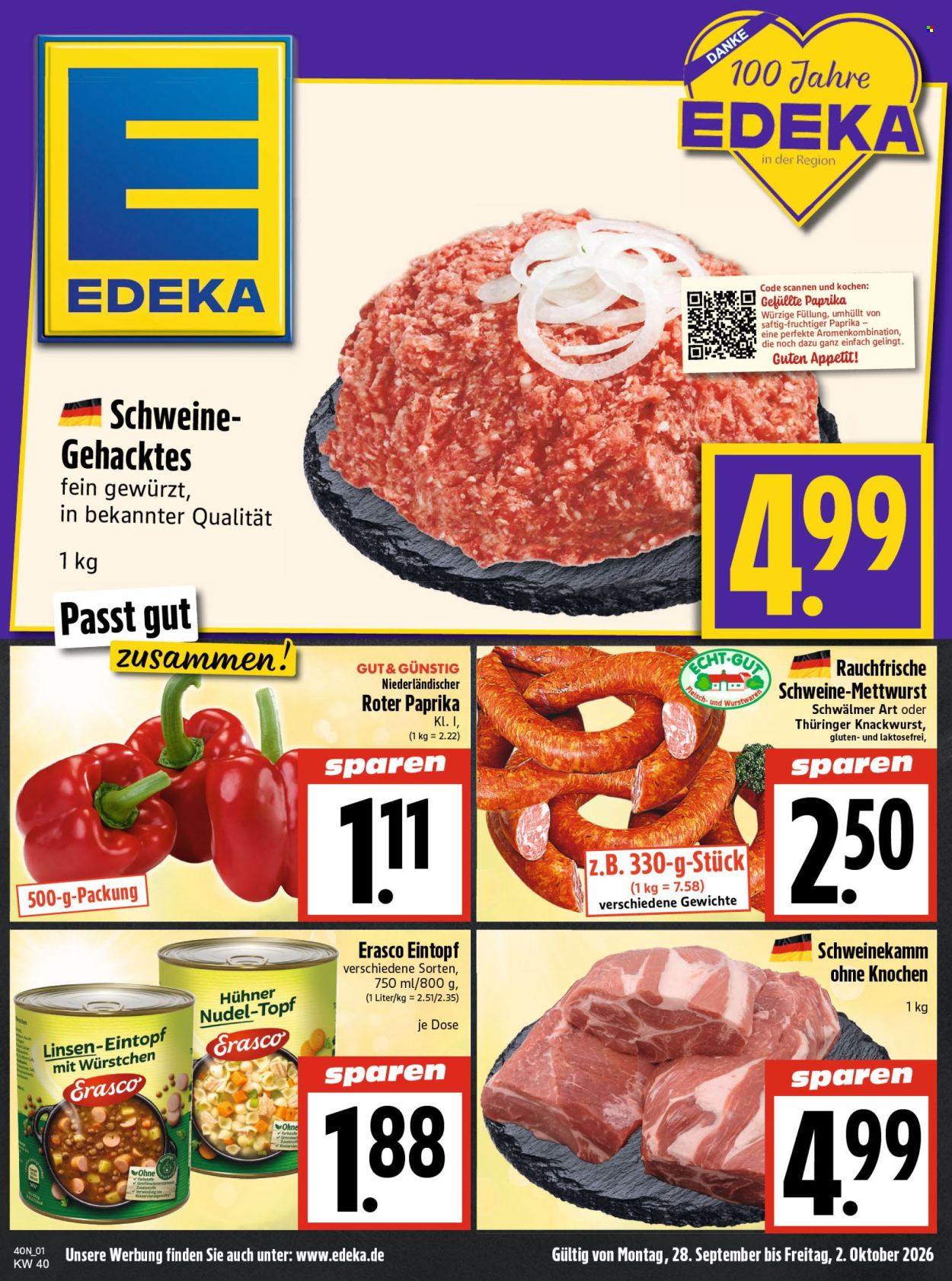 Edeka Prospekte  - 28.9.2026 - 2.10.2026. Seite 1