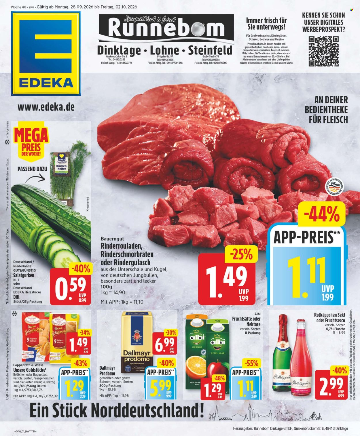 Edeka Prospekte  - 28.9.2026 - 2.10.2026. Seite 1