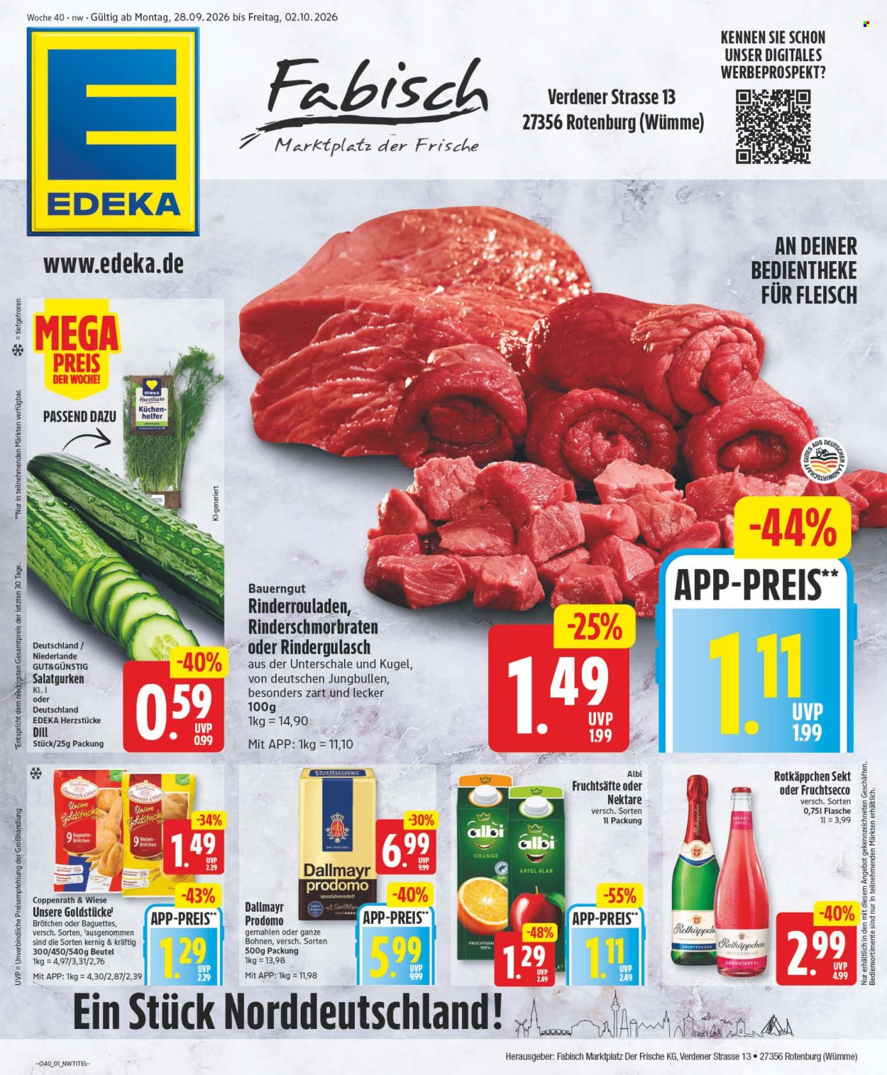 Edeka Prospekte  - 28.9.2026 - 2.10.2026. Seite 1