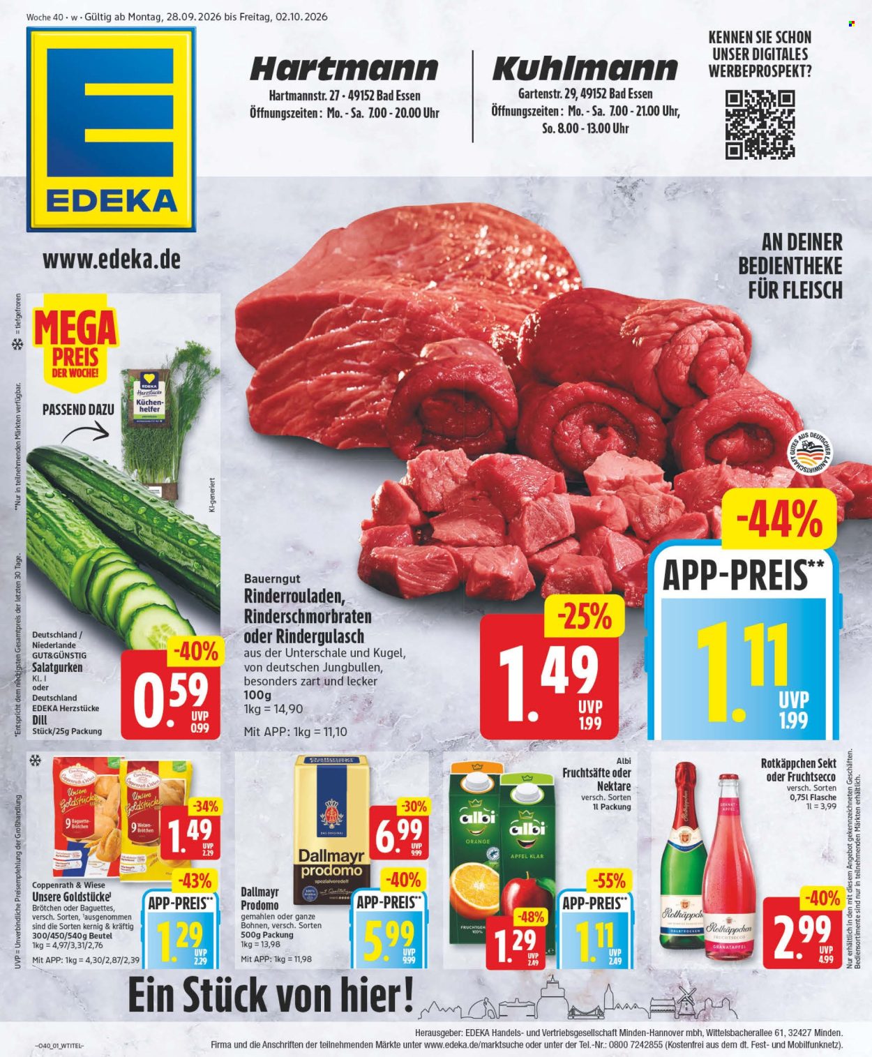 Edeka Prospekte  - 28.9.2026 - 2.10.2026. Seite 1