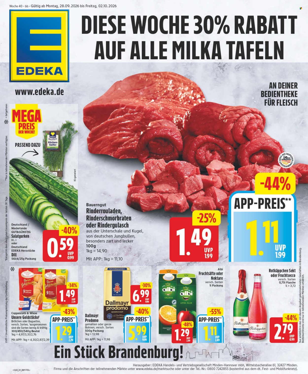 Edeka Prospekte  - 28.9.2026 - 2.10.2026. Seite 1