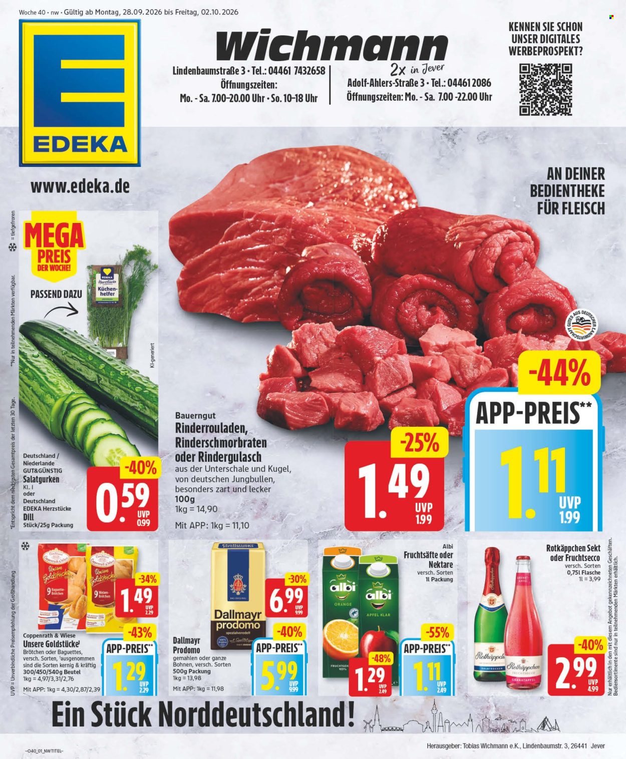 Edeka Prospekte  - 28.9.2026 - 2.10.2026. Seite 1