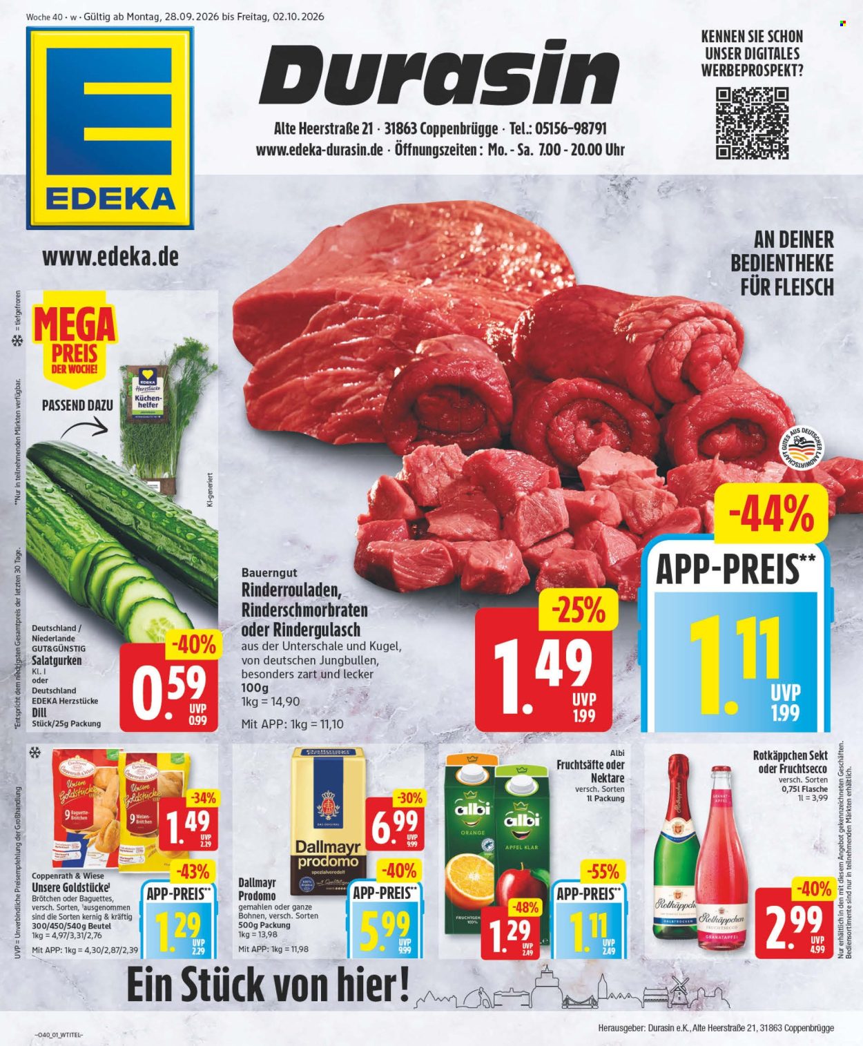 Edeka Prospekte  - 28.9.2026 - 2.10.2026. Seite 1