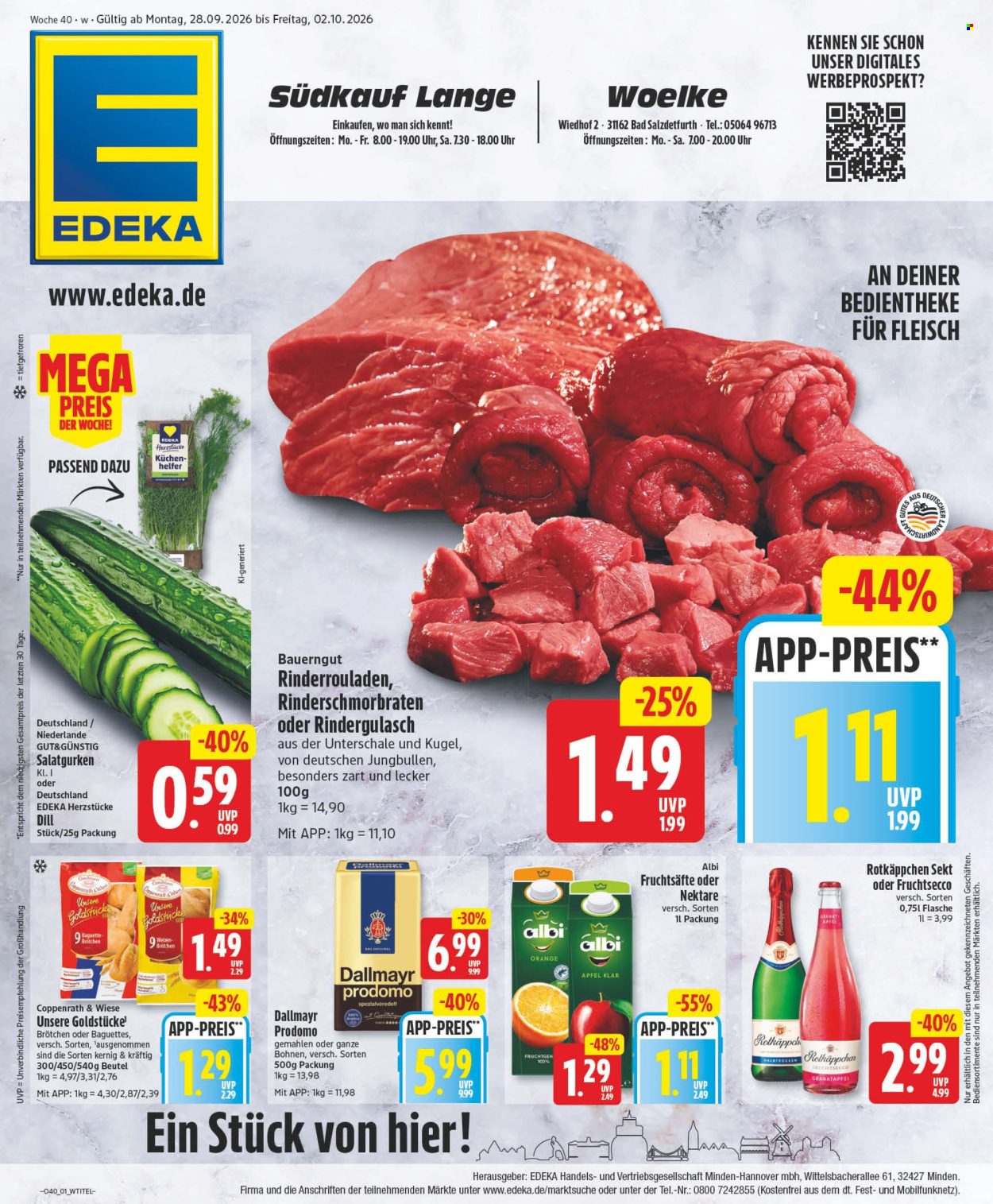 Edeka Prospekte  - 28.9.2026 - 2.10.2026. Seite 1