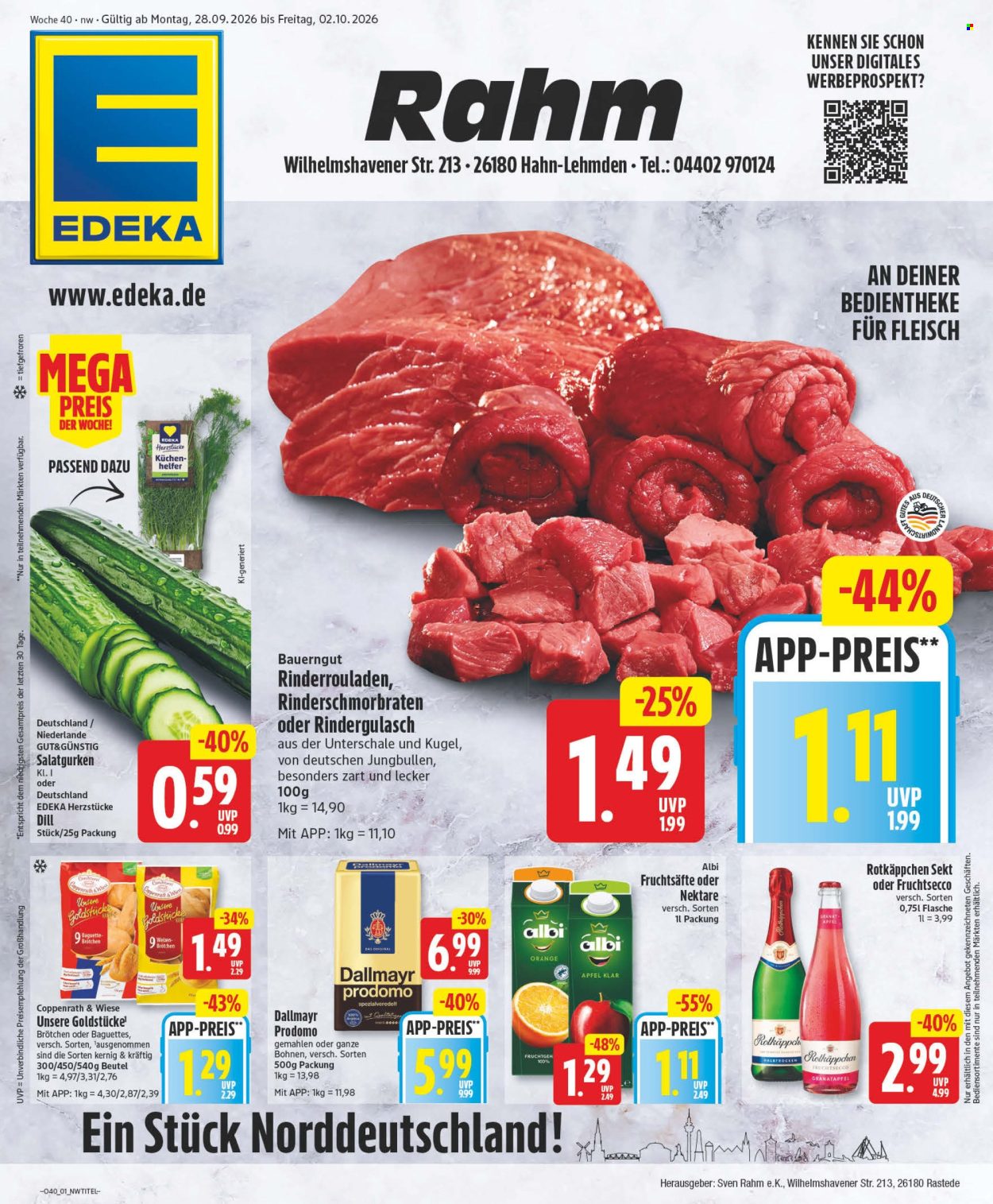 Edeka Prospekte  - 28.9.2026 - 2.10.2026. Seite 1