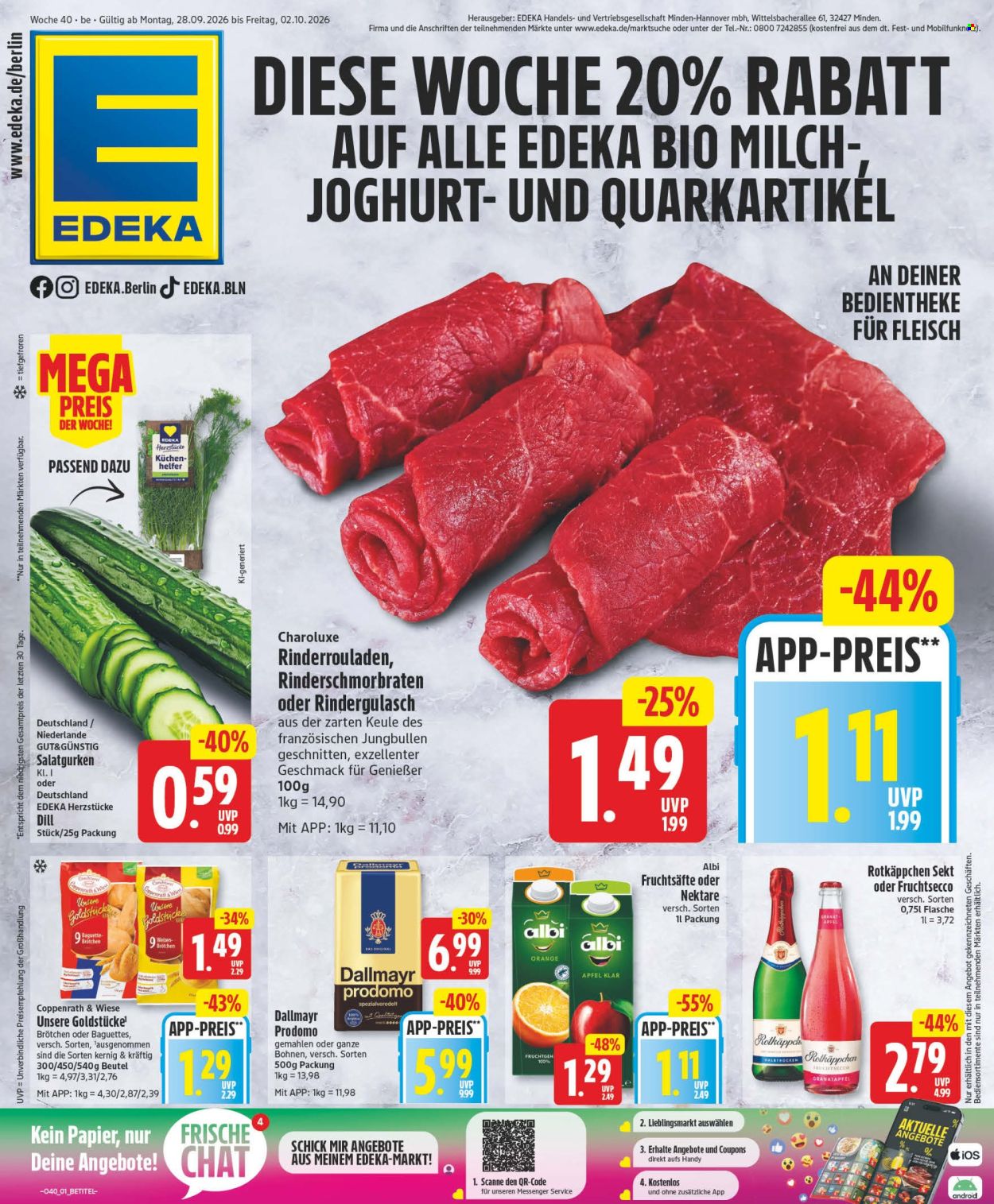 Edeka Prospekte  - 28.9.2026 - 2.10.2026. Seite 1