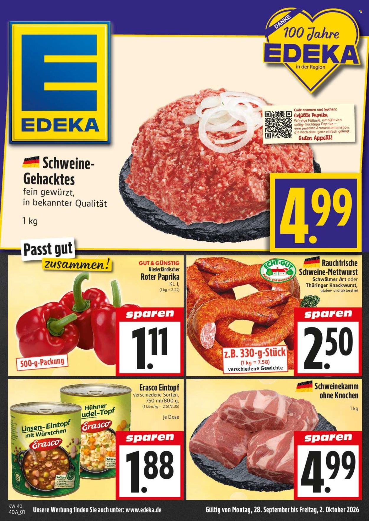 Edeka Prospekte  - 28.9.2026 - 2.10.2026. Seite 1