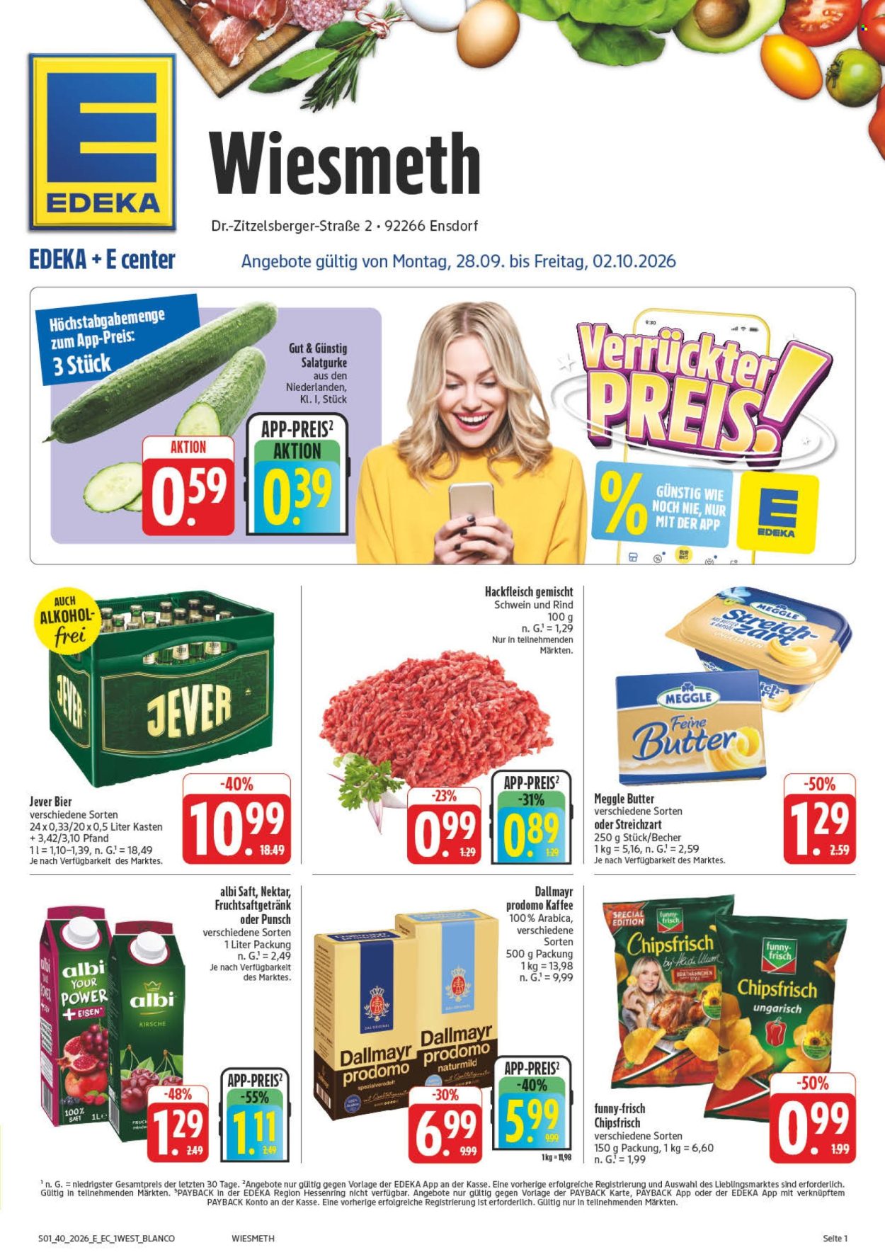 Edeka Prospekte  - 28.9.2026 - 2.10.2026. Seite 1