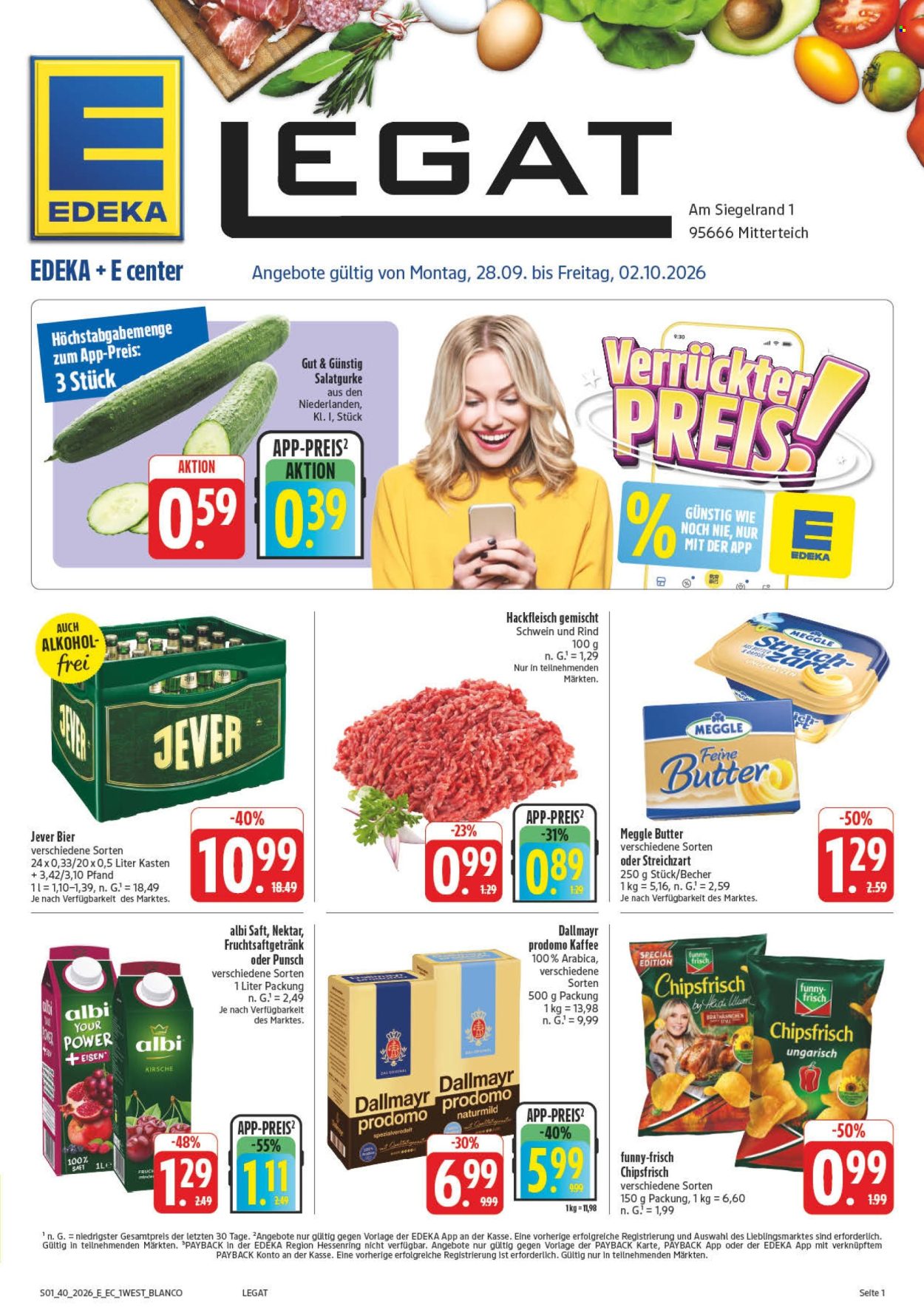 Edeka Prospekte  - 28.9.2026 - 2.10.2026. Seite 1