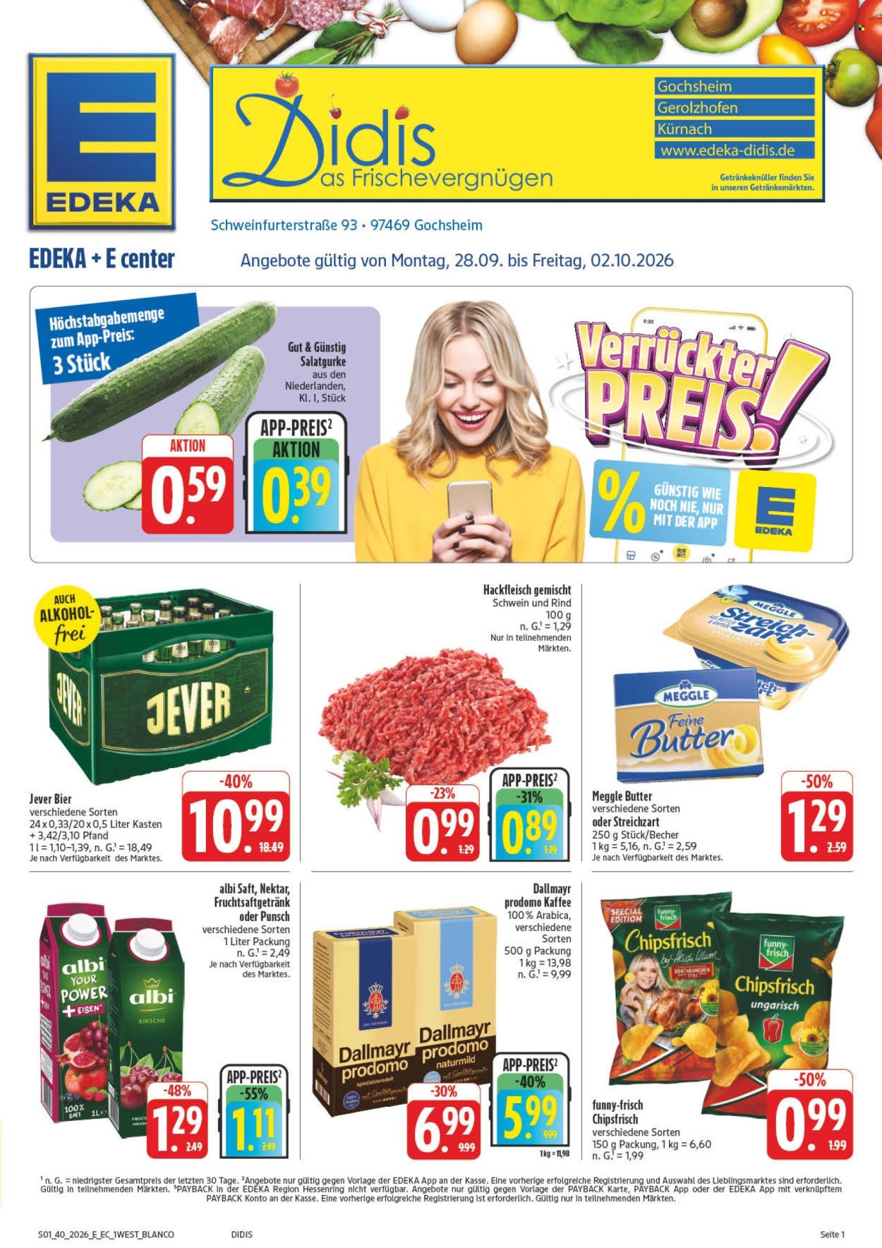 Edeka Prospekte  - 28.9.2026 - 2.10.2026. Seite 1