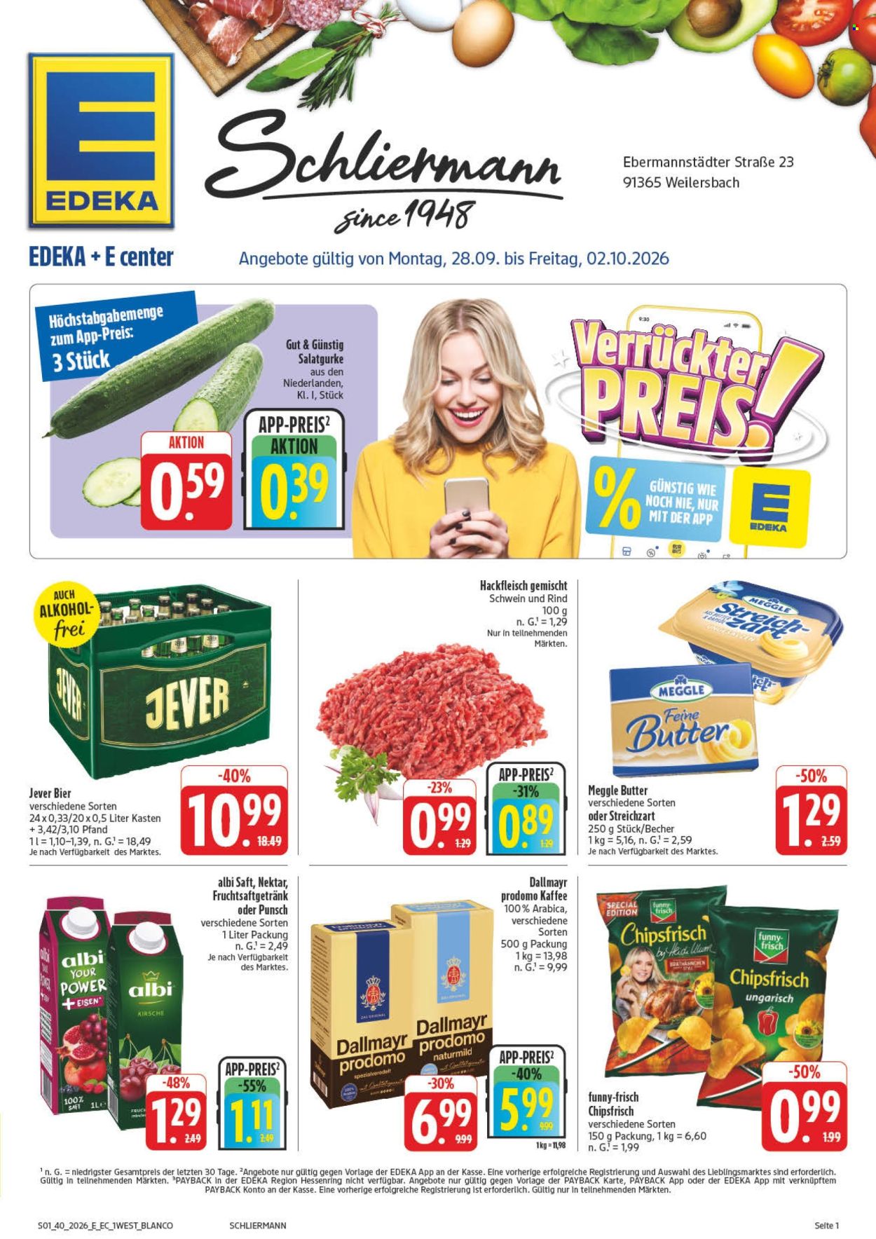 Edeka Prospekte  - 28.9.2026 - 2.10.2026. Seite 1