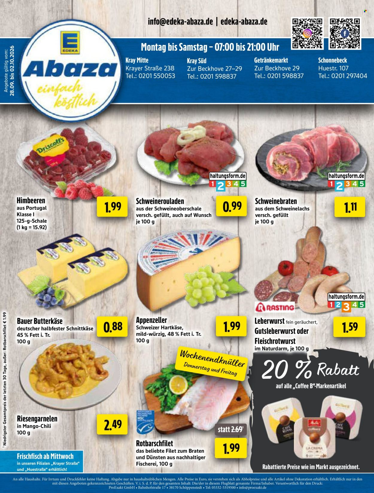 Edeka Prospekte  - 28.9.2026 - 2.10.2026. Seite 1