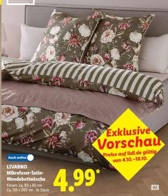LIVARNO Mikrofaser-Satin-Wendebettwäsche