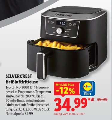 Silvercrest Heißluftfritteuse