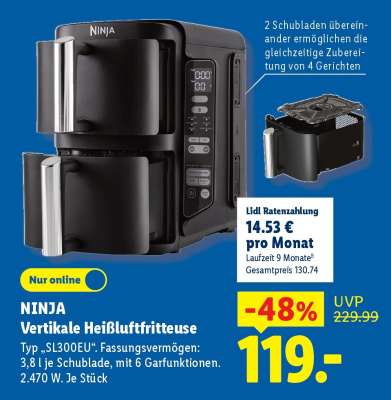 NINJA Vertikale Heißluftfritteuse