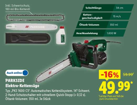 Parkside Elektro- Kettensäge