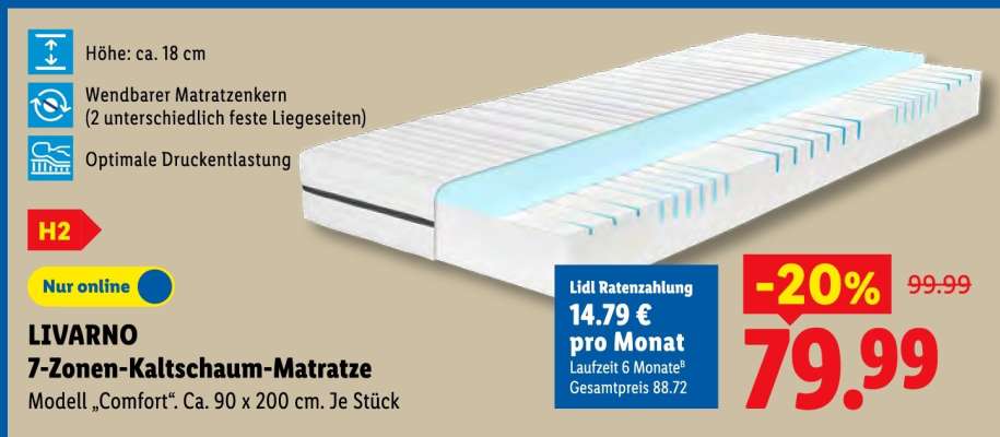 LIVARNO 7-Zonen-Kaltschaum-Matratze