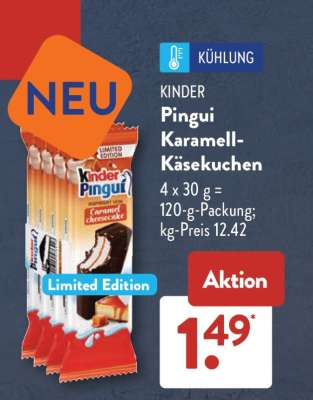 Kinder Pingui Karamell-Käsekuchen