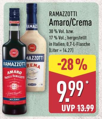 RAMAZZOTTI Amaro/Crema