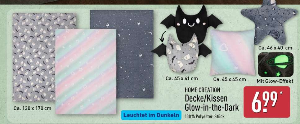 HOME CREATION Decke/Kissen Glow in the Dark