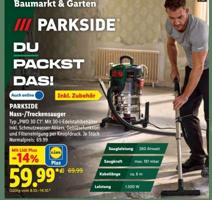 Parkside Nass-/Trockensauger