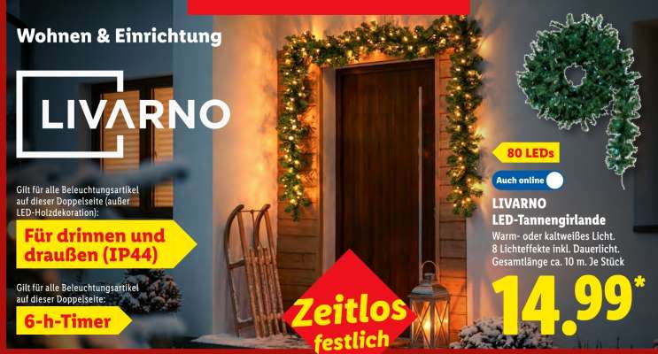 LIVARNO LED-Tannengirlande