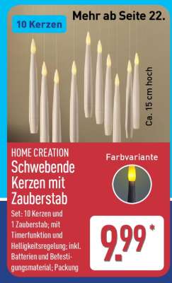 HOME CREATION Schwebende Kerzen mit Zauberstab